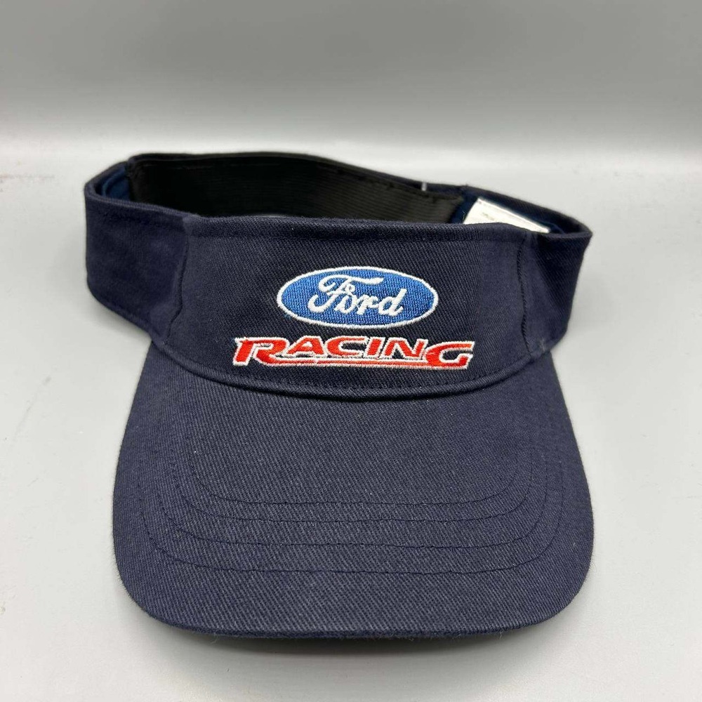 Ford Motor Company Racing Visor Hat Men Blue Drew Pearson Strap Back Cap New